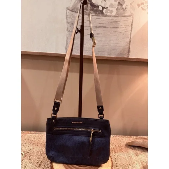 Michael Kors Jet Set Sport Logo Bag Crossbody File Zipper Baltic Blue - Picture 6 of 11